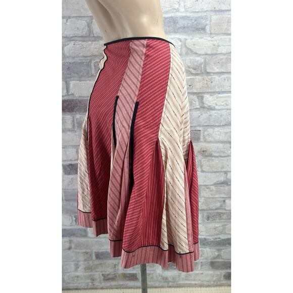 RARE ANTHROPOLOGIE ODILLE SZ 4 RED SKIRT VINTAGE (2004) WESTERN BOHO COTTAGECORE - Picture 5 of 9